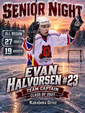 Hockey Senior Night Graphics example
