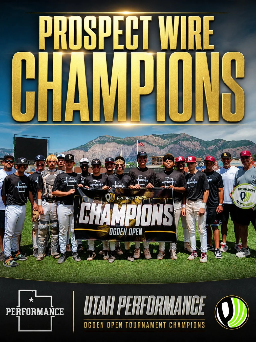 AI-generated championship title graphic with team photo