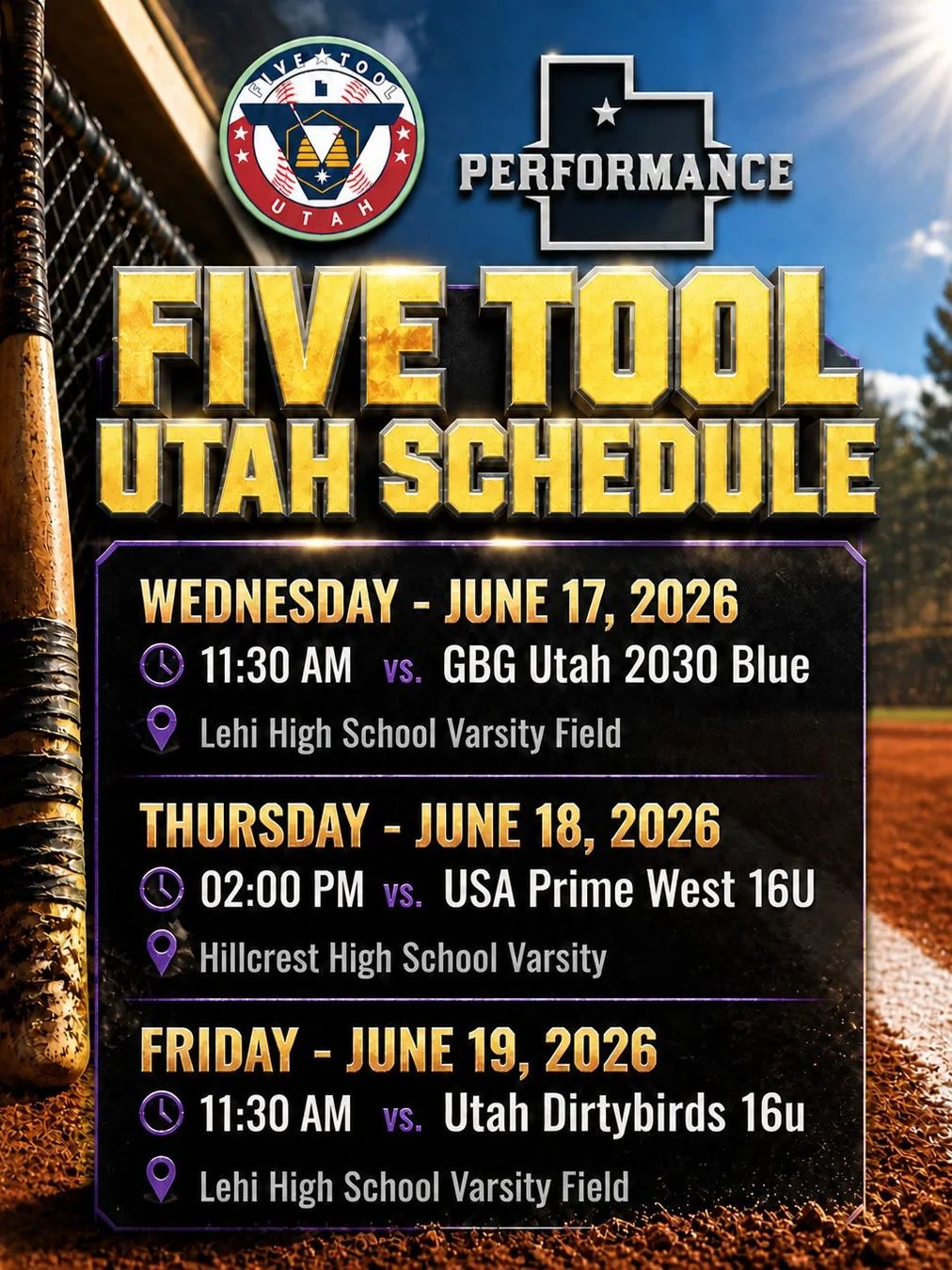 AI-generated schedule release graphic listing upcoming games