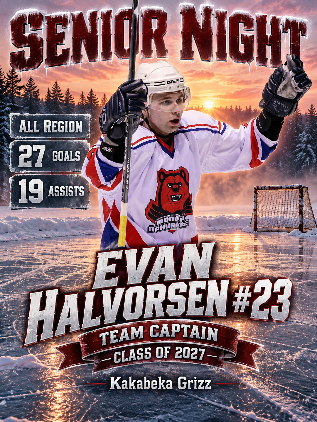 Hockey Senior Night Graphics example